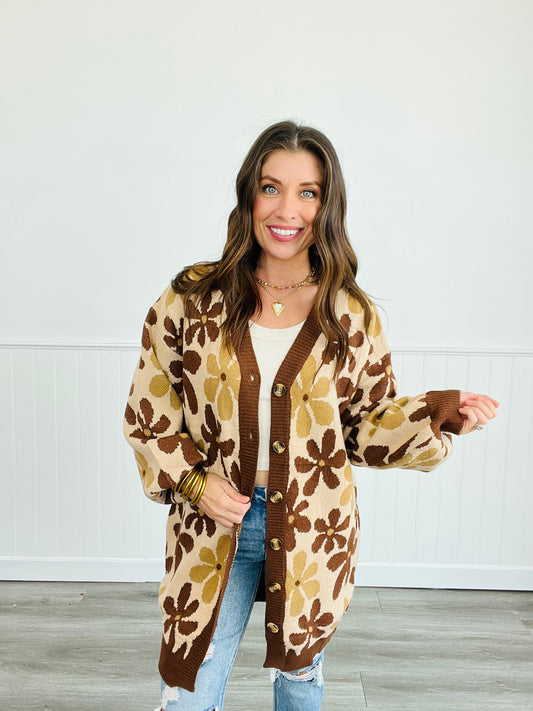 The Arabella Brown Floral Cardigan (Reg. & Plus)