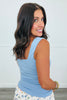 Baby Blue Square Neck Top (Reg.)