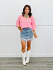 Pearl Embellished Denim Fringe Skirt (Reg.)
