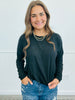 Curved Hem Long Sleeve Top (Reg.)-5 Colors