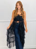 Sheer Lace Tiered Front Tie Maxi Top (Reg.)-2 Colors