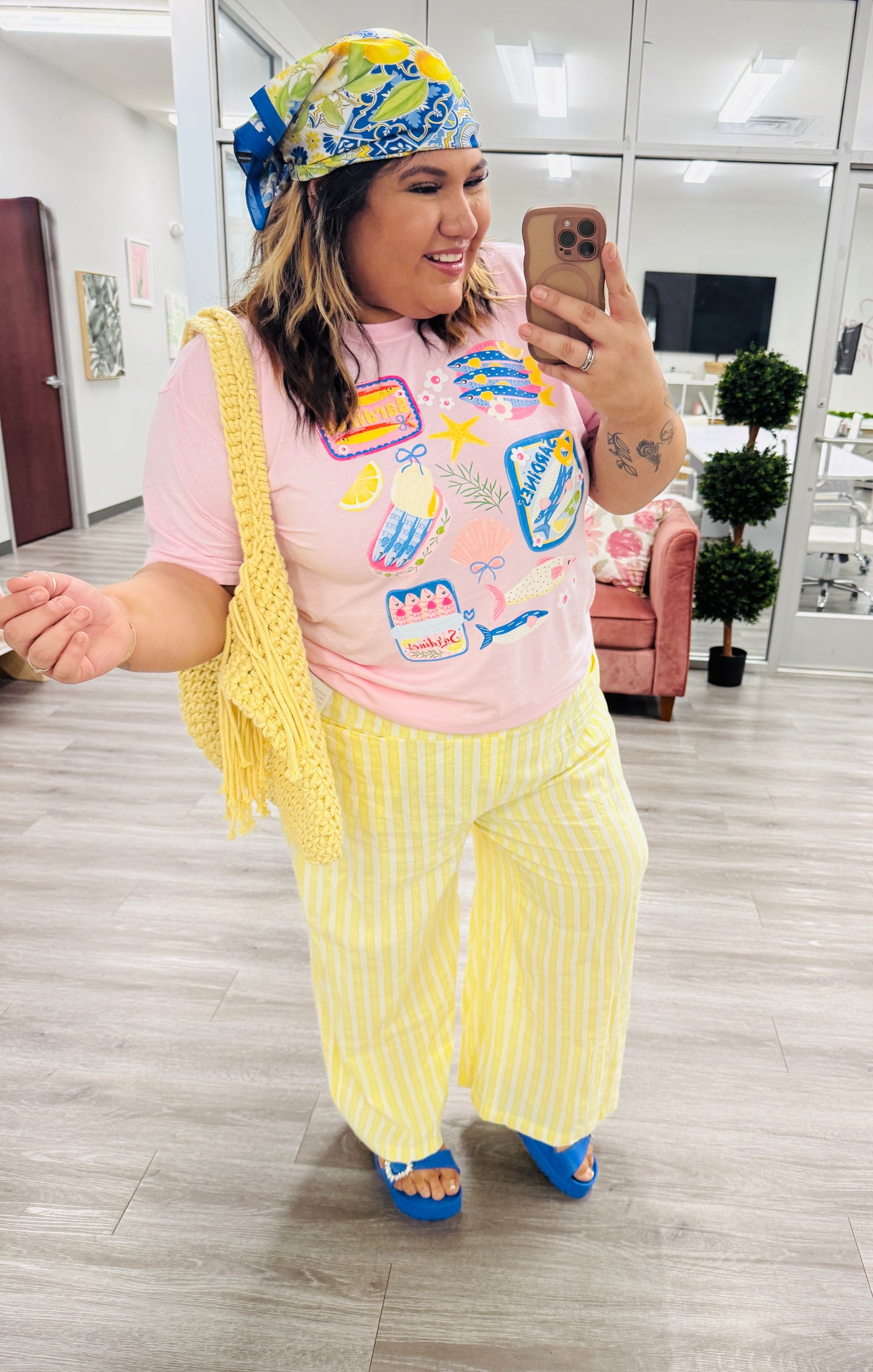 Pink Multi Sardines Graphic Tee (Reg. and Plus)