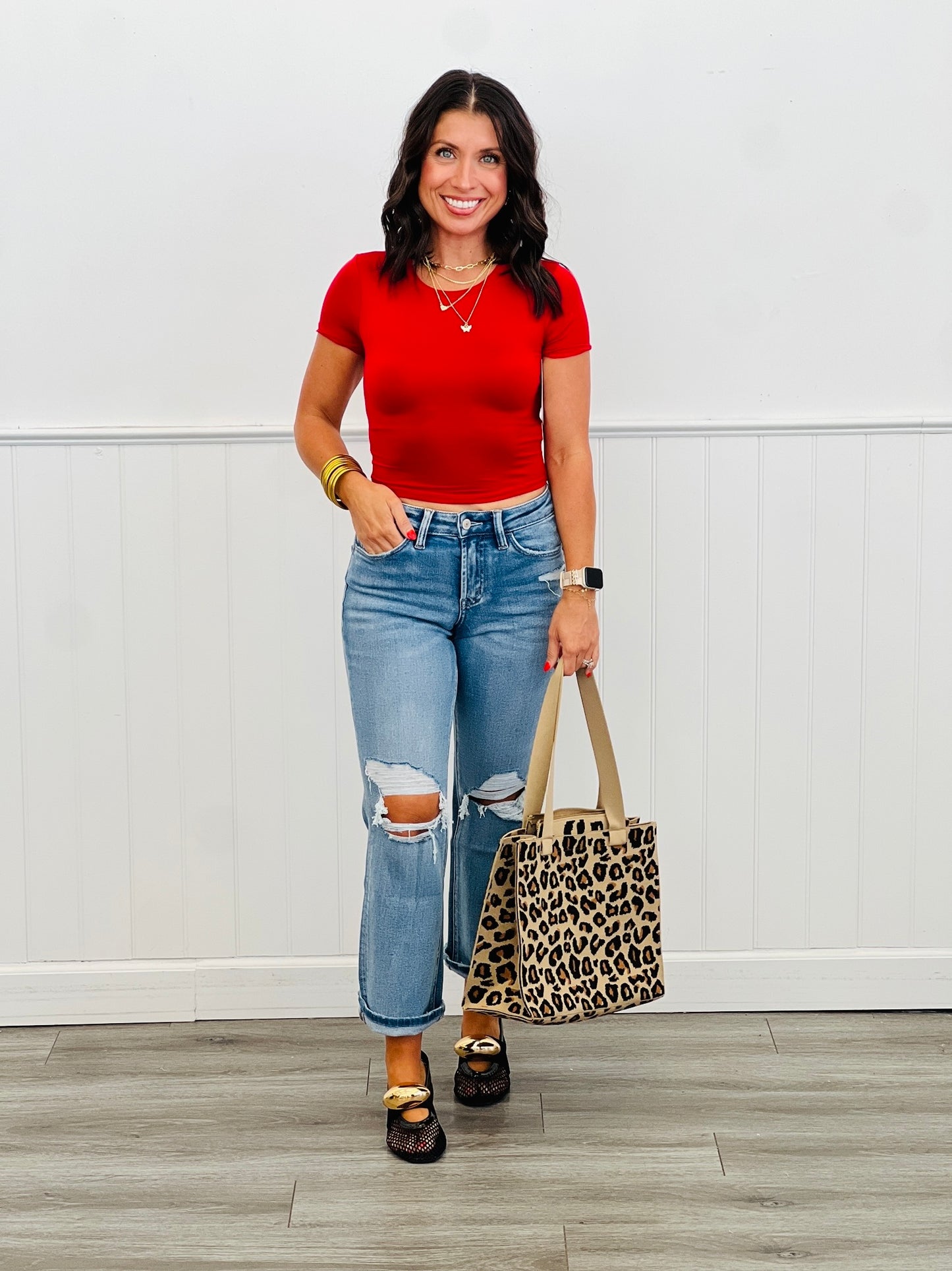Waist Length Tee Top (Reg.)-3 Colors
