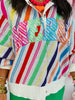Queen Of Sparkles  Rainbow Striped 'Merry' Button Up Cardigan (Reg. and Plus)