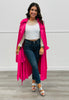 Fuchsia Stylish Satin Trench Coat (Reg.)