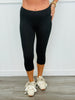 Black High Waisted Stretch Capri Leggings (Reg.)
