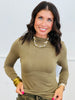 Olive Essential Mock Neck Top (Reg.)