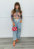 Bold Floral Mesh LS Top (Reg. and Plus)