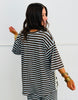 Striped Lace Side Slit Top (Reg. and Plus) - 6 Colors