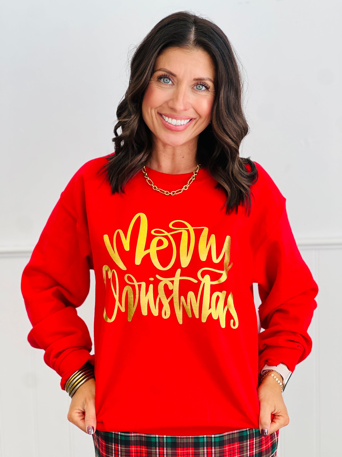 Red Merry Christmas Sweatshirt (Reg. and Plus)