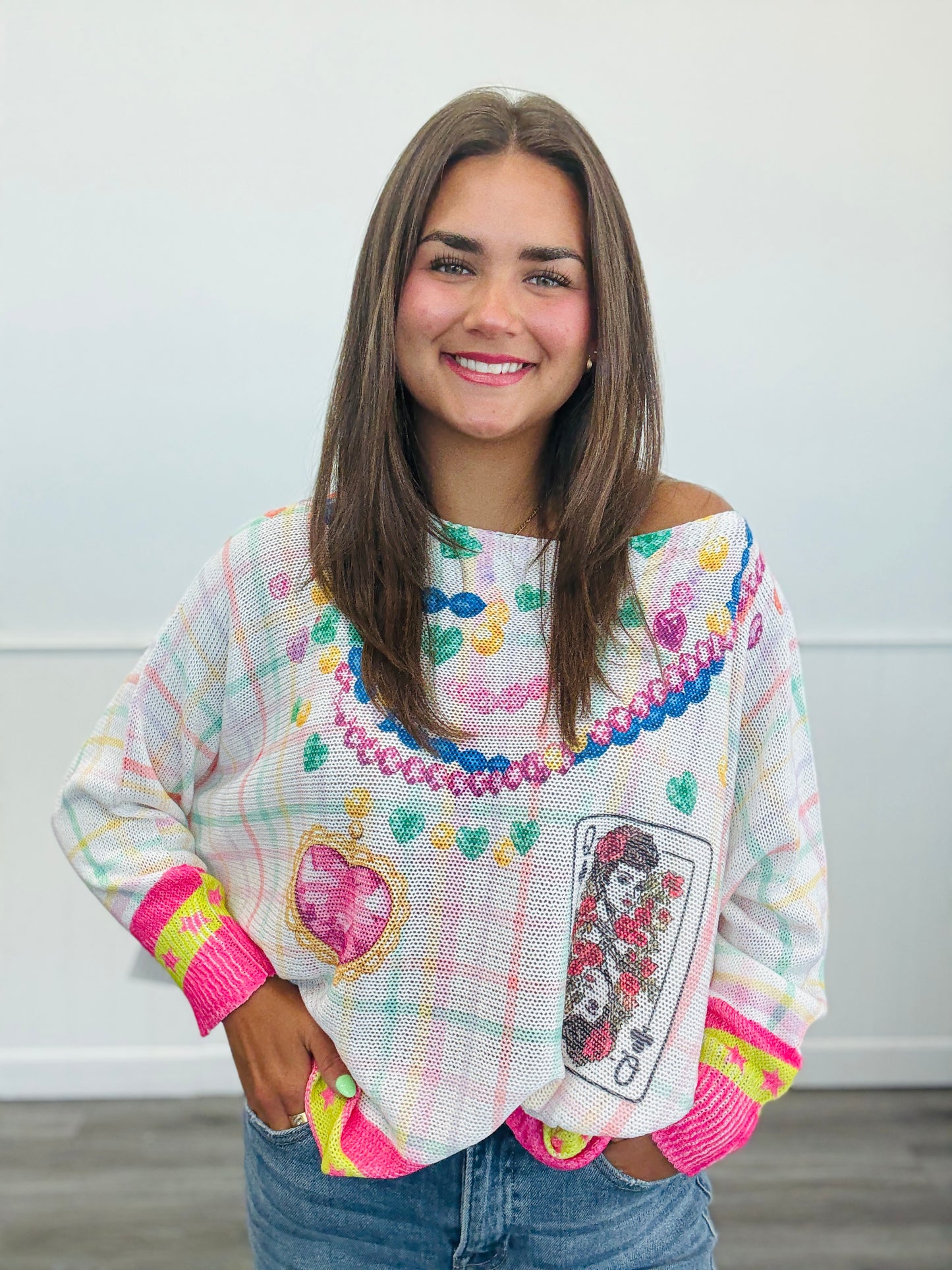 Plaid Darling Queen Pullover Top (One Size)