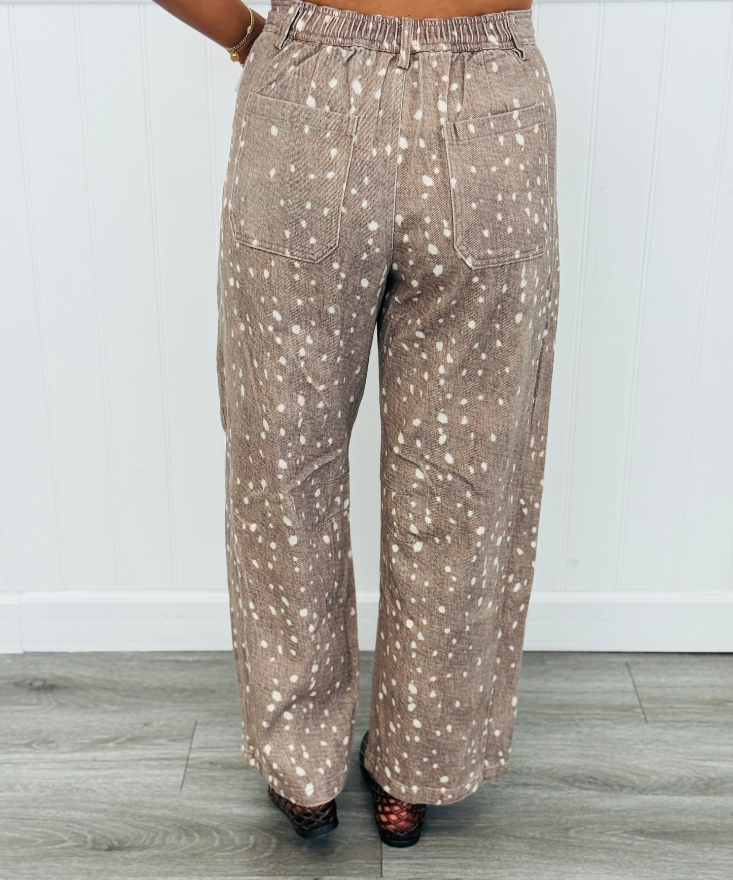 Washed Bambi Print Barrel Pants (Reg.) - 2 Colors