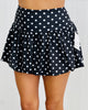 Black Polka Dot Print Bubble Hem Mini Skirt (Reg.)