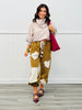 POL Floral Contrast Lace & Woven Patch Pants (Reg.)