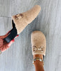 ShuShop Beige Sherpa Slip On & Go Mules