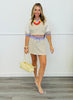 Lavender/Yellow Striped Half Sleeve Sweatshirt (Reg.)