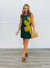 Green Suede Giant Flower Sleeveless Mini Dress (Reg.)