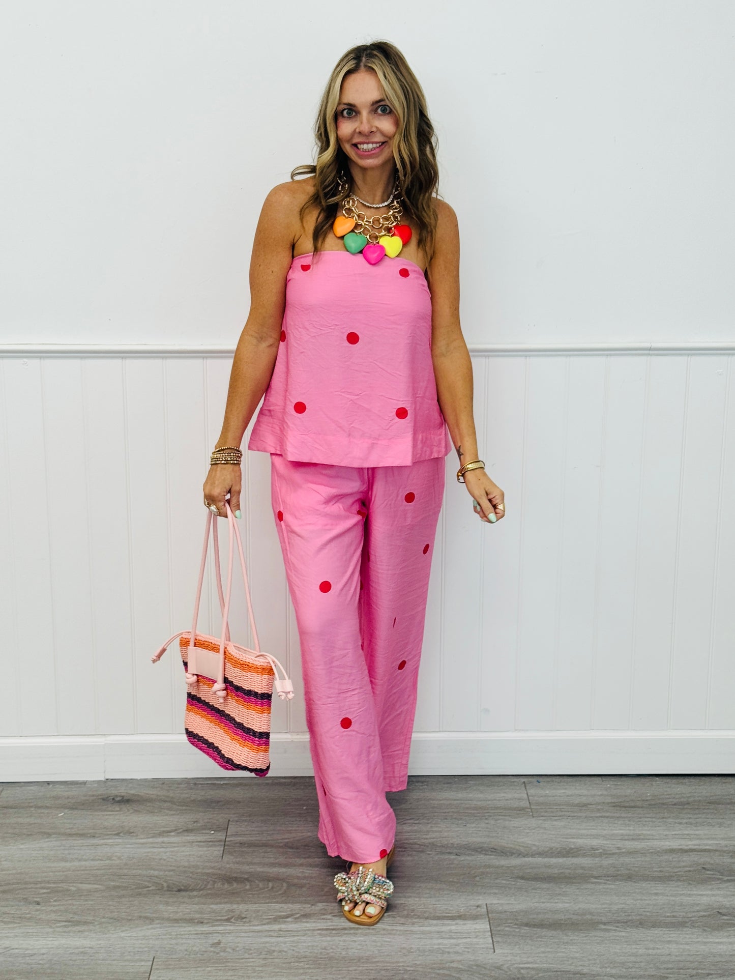 Polka Dot Drawstring Pants (Reg.) -3 Colors