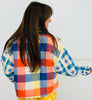 Blue Combo Plaid Quilted Puffer Jacket (Reg & Plus)
