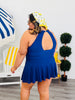 Navy Chasing Sunshine Skirted Swimsuit (Reg. and Plus)
