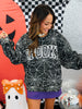 Queen Of Sparkles Black & White Spider Web 'Spooky' Sweatshirt (Reg. and Plus)
