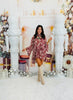 Burgundy Floral High Neck Ruffle Mini Dress (Reg.)