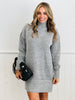 Heather Grey High Neck Mini Sweater Dress (Reg.)