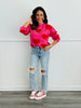 Pink Pearl Embellished Hearts Sweater Top (Reg.)