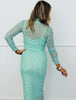 Sage Polka Dot Mesh Maxi Dress (Reg & Plus)