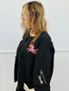 Black Catch Me At The Rodeo Bomber Jacket (Reg. and Plus)