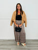 Camel Suede Bomber Jacket (Reg)
