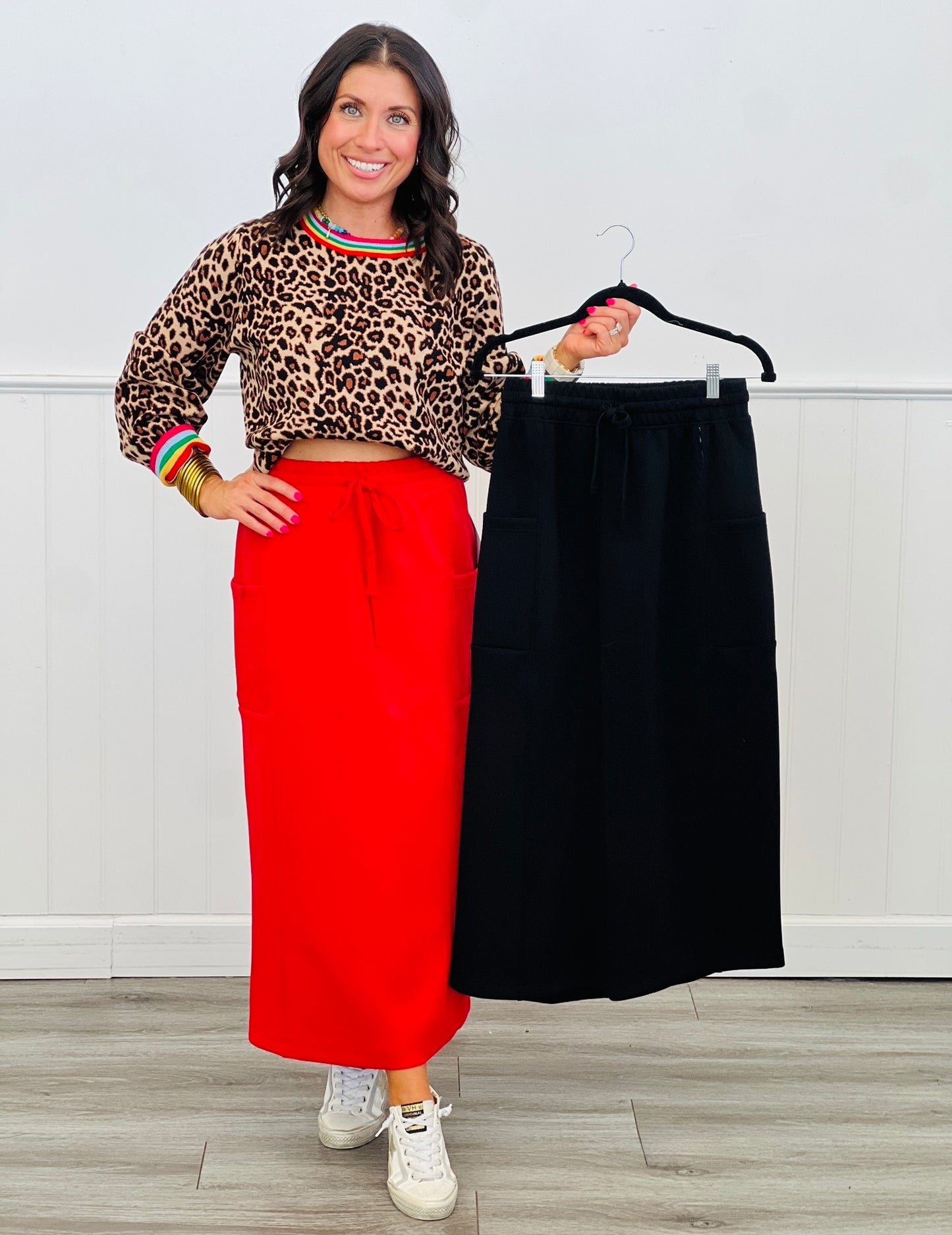 Modal Scuba Long Skirt (Reg & Plus)-2 Colors