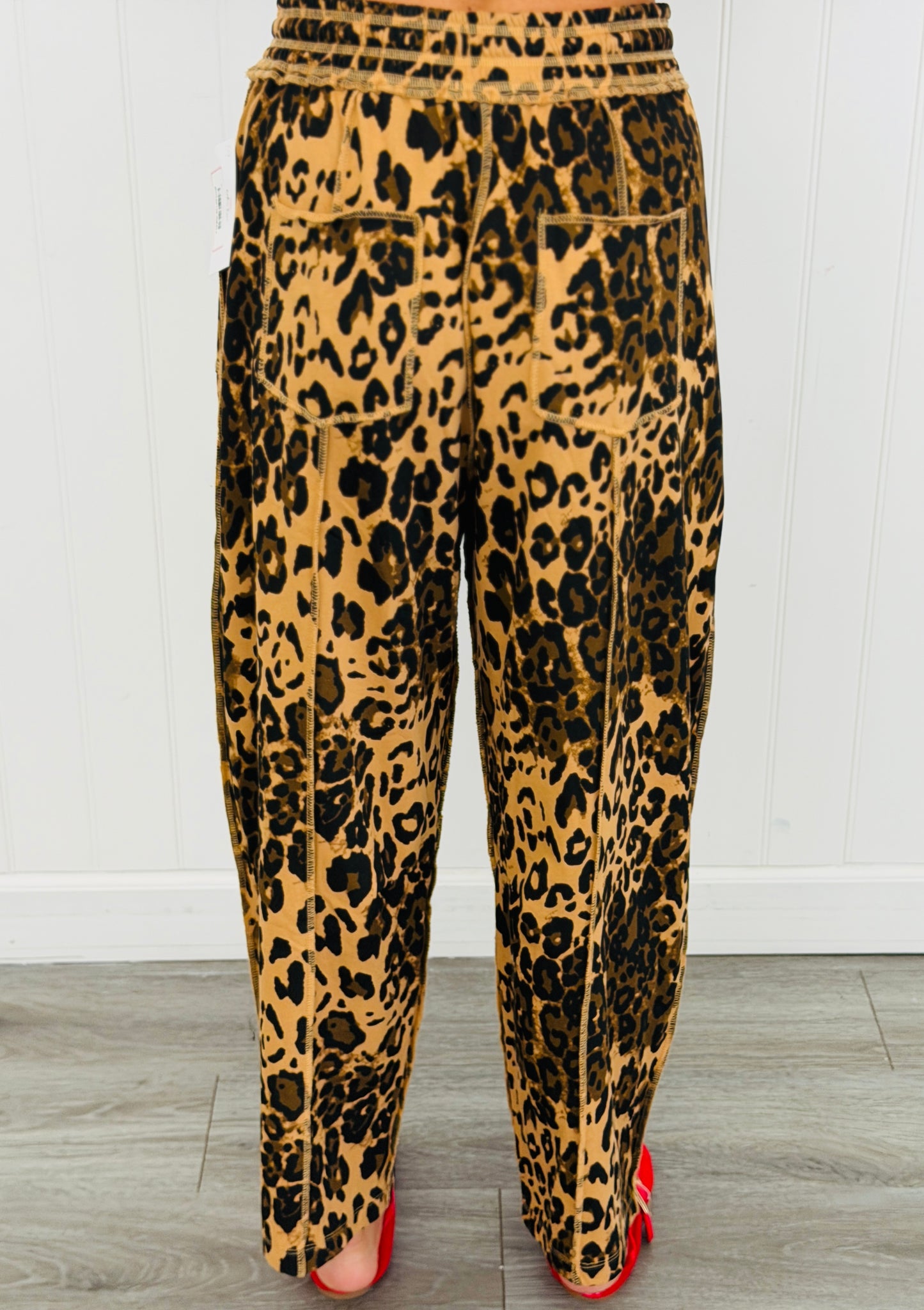 Mocha Leopard Print Utility Barrel Pants (Reg.)