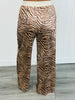 Sand Taupe Velvet Zebra Top & Pants Set (Reg & Plus)
