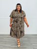 Brown Leopard Belted Shirt Dress (Reg & Plus)