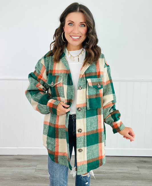 Green Multi Plaid Shacket (Reg.)