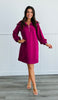 On Time Half Zip Sweatshirt Dress (Reg)-2 Colors