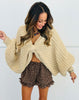 Latte Bow Effect Sweater Top (Reg.)