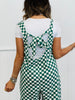 Checkered Self Tie Back Romper (Reg & Plus)-3 Colors
