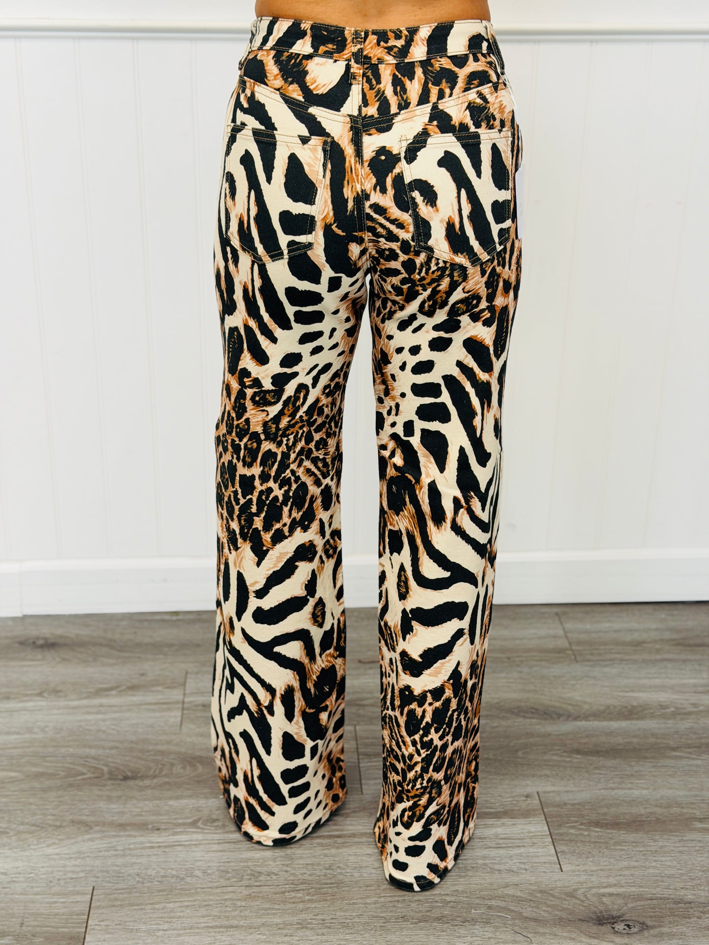 Mixed Animal Print Wide Leg Pants (Reg.)
