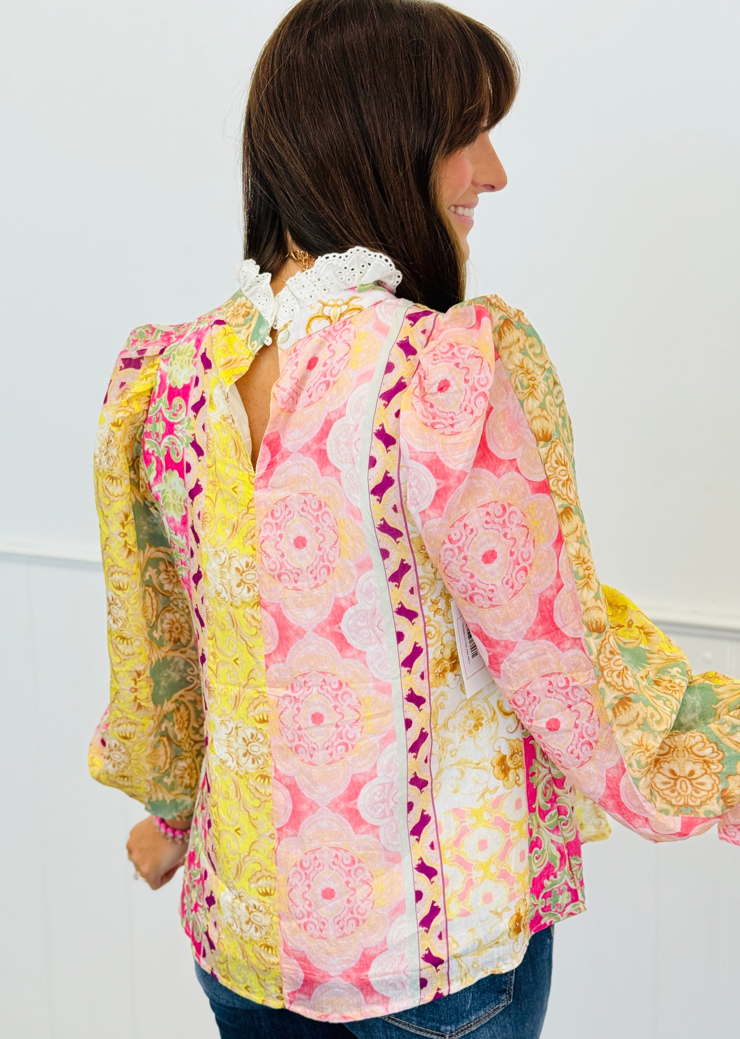 Eyelet Ruffled Neck Baroque Blouse (Reg.) - 2 Colors