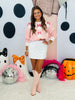 Pink Lace Ghost Velvet Bow Detailed Top (Reg.)