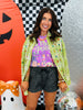 Green Plaid Multi Crystal Shacket (One Size)