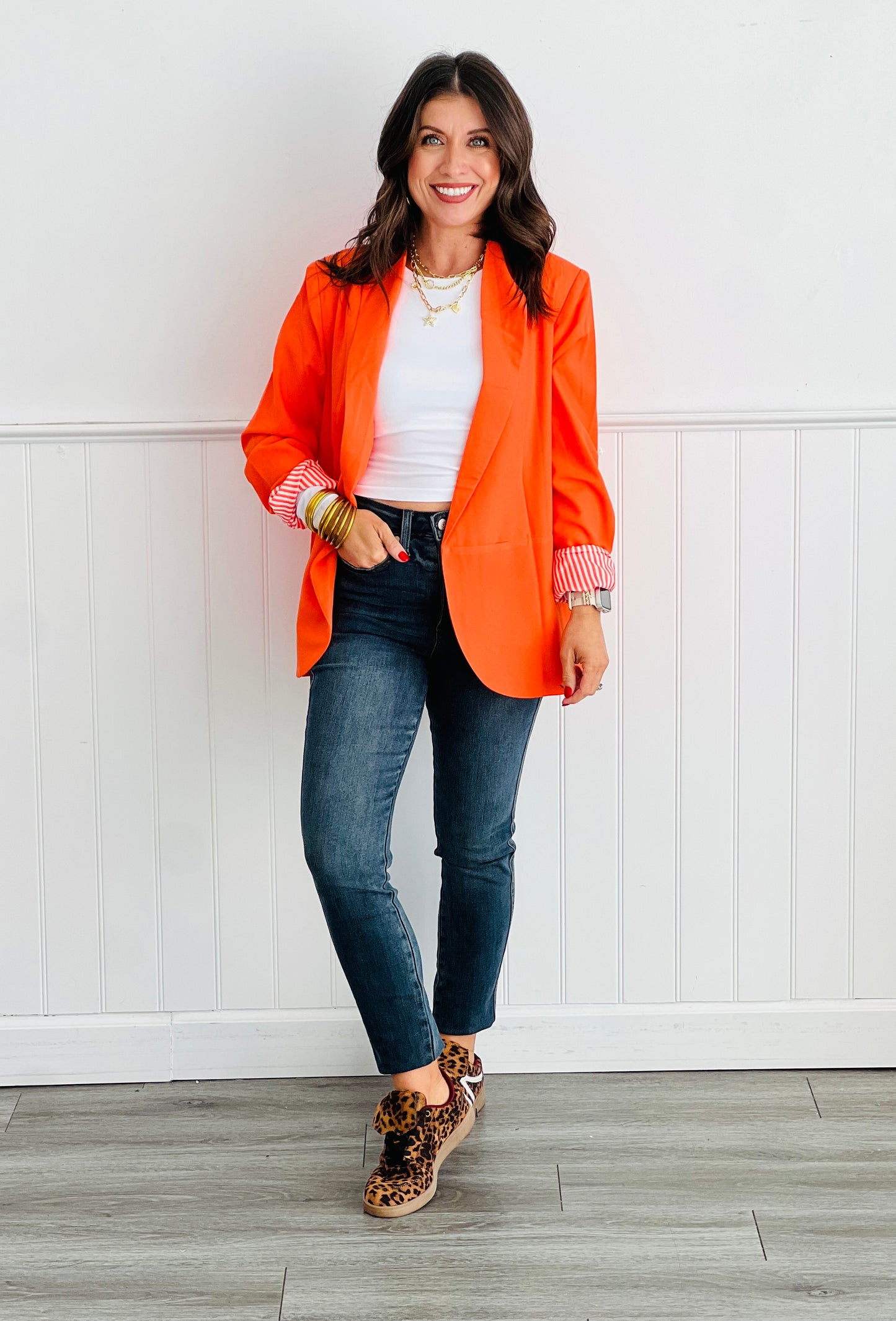 Orange Peyton Blazer (Reg. and Plus)