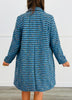Blue Houndstooth Double Breasted Coat (Reg & Plus)