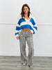 Azure Blue Stripe Chunky Sweater Top (Reg & Plus)