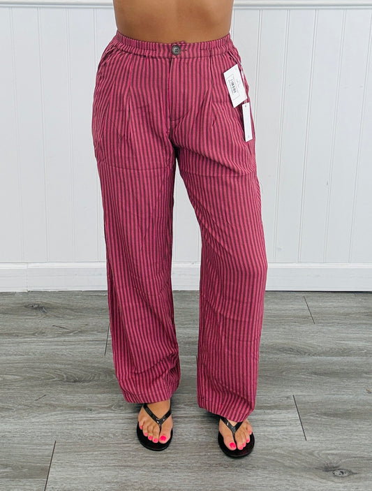 Magenta Striped Trousers (Reg.)