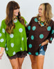 Polka Dot Patterned Sweater Top (Reg.) - 2 Colors
