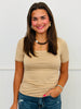 Square Neck Short Sleeve Top (Reg. and Plus) - 6 Colors