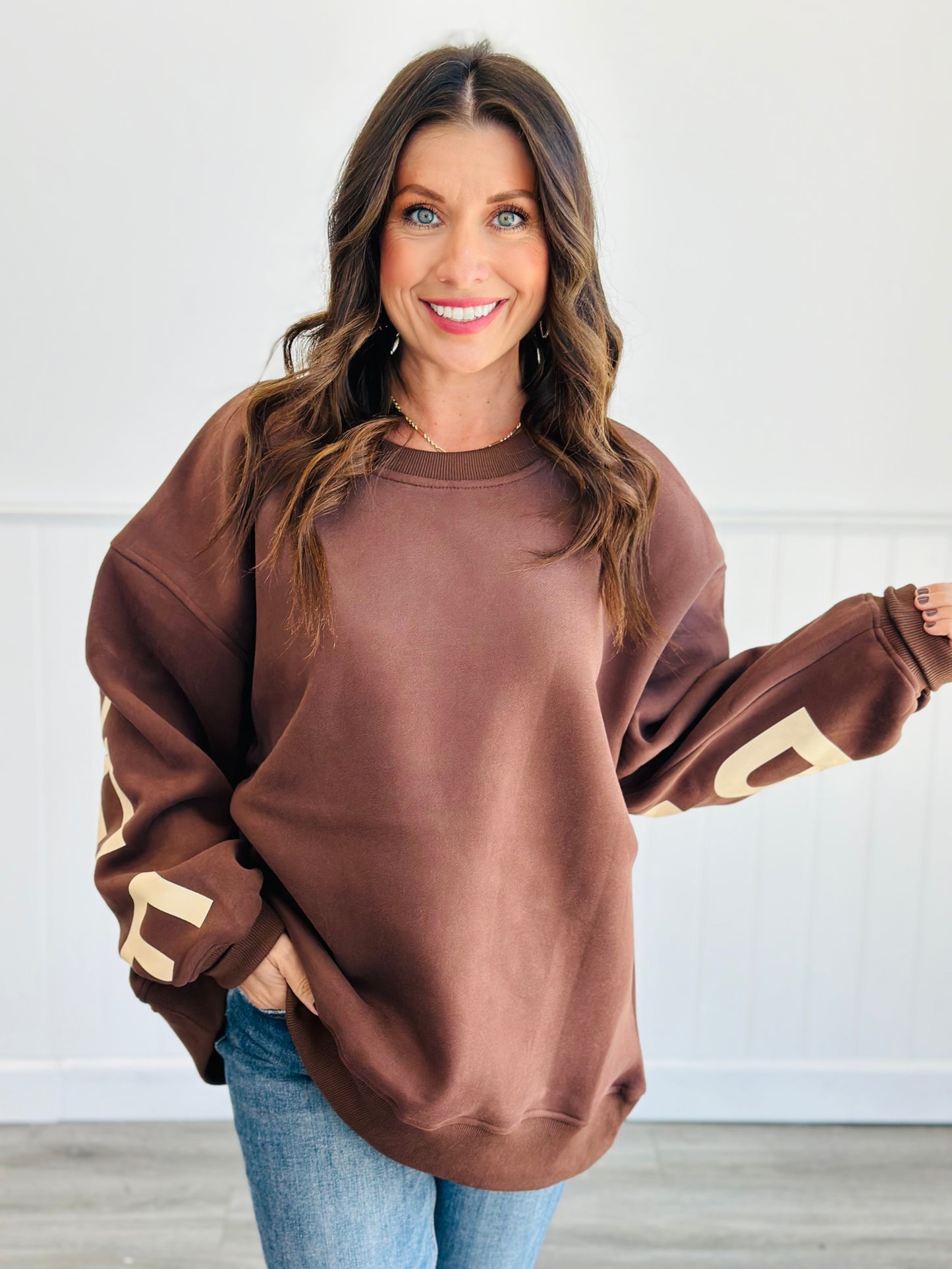 Brown Be Your Self Sweatshirt (Reg & Plus)